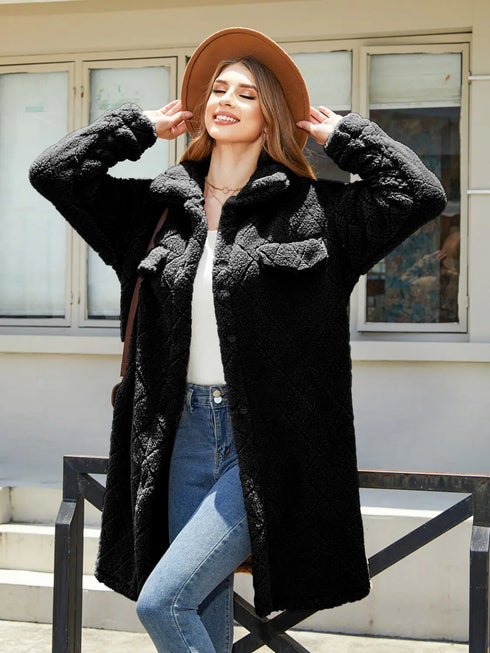 'Elowen' Thermal Fleece Coat - Celes Fashion